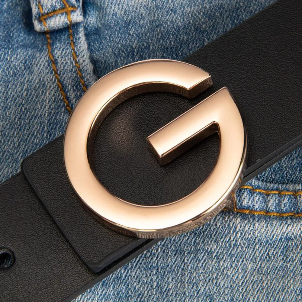 Luxury Brand Unisex Belt 3.8cm Smooth Buckle High Quality Leather Strap for Men And Women Fashionable Waist Accessory