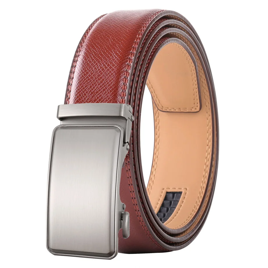 Plyesxale Luxury Designer Waist Belt For Men Genuine Leather Mens Belt cinturones para hombre Brown Gray Belts Waistband B818