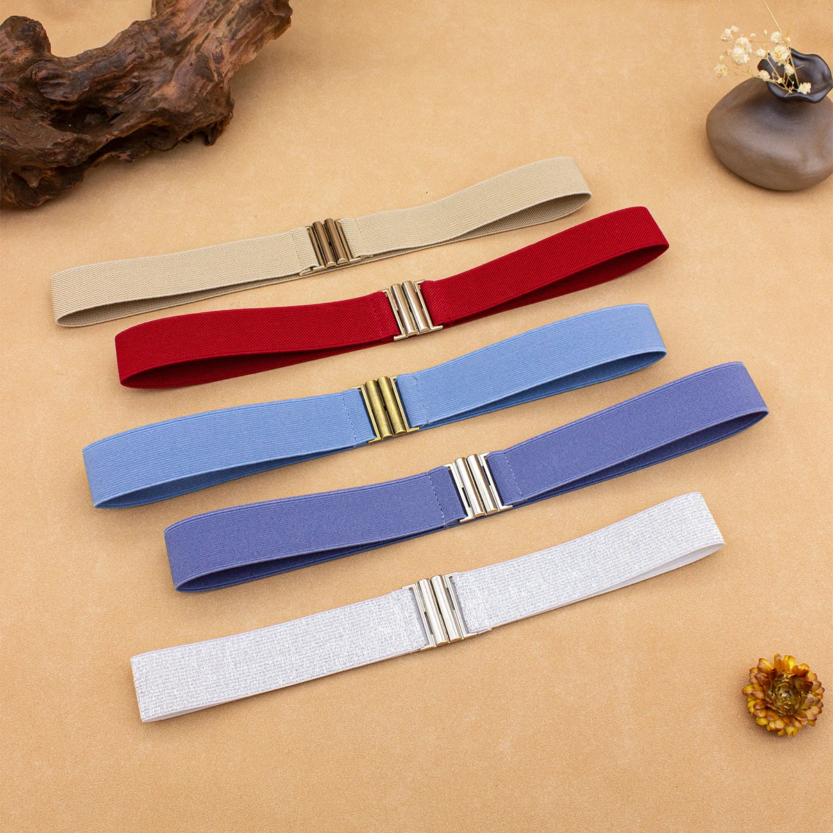 SISHION 2026 Fashion Elastic Waist Belt Women Blue Pink Red Black White Belts Slim Corset Waistband Cummerbund YD0005