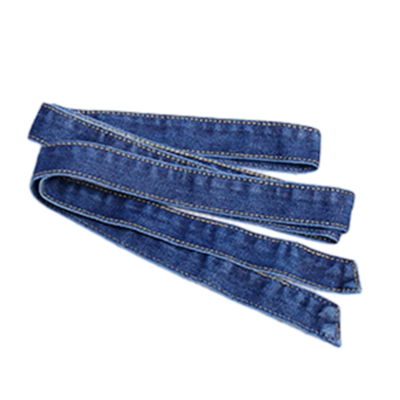 Trendy Self Tied Denims Waistband Adjustable Waist Belt for Women Pants Jeans Dresses Outercoat Windbreaker Accessories