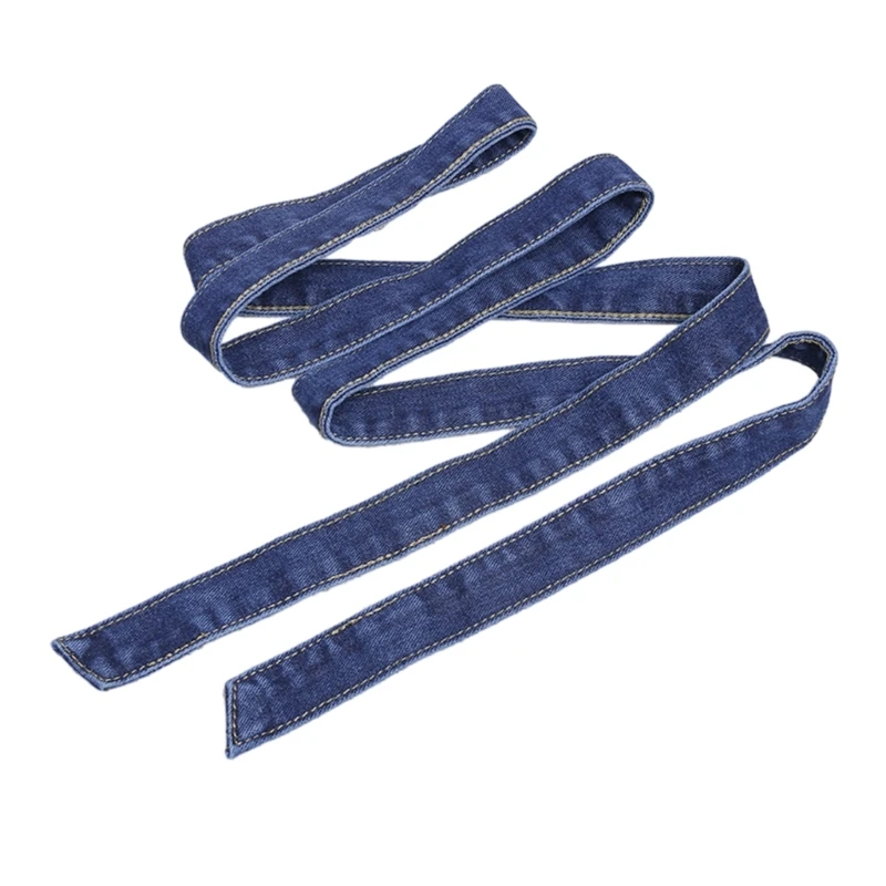 Trendy Self Tied Denims Waistband Adjustable Waist Belt for Women Pants Jeans Dresses Outercoat Windbreaker Accessories