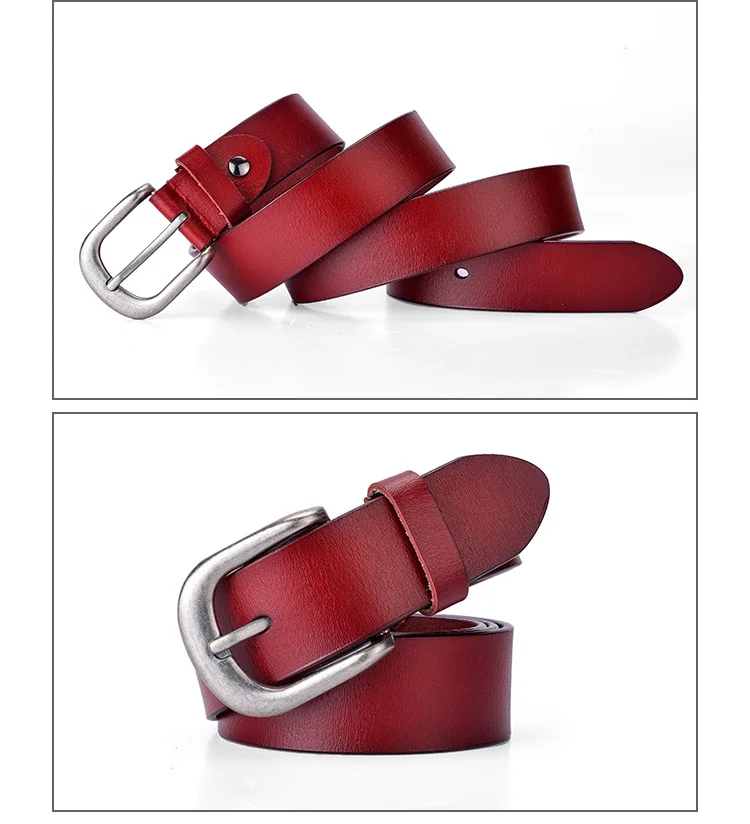 SupSindy Genuine Leather Belts for Women Pin Buckle Women Jeans Belt Luxury Brand Designer Cowskin Waistband Black Female Strap