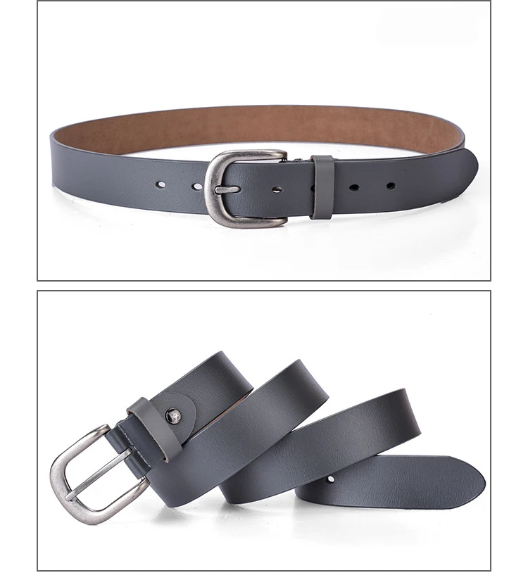 SupSindy Genuine Leather Belts for Women Pin Buckle Women Jeans Belt Luxury Brand Designer Cowskin Waistband Black Female Strap
