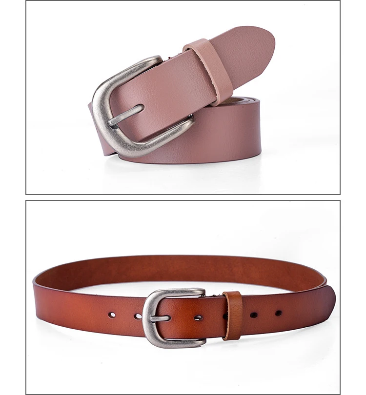 SupSindy Genuine Leather Belts for Women Pin Buckle Women Jeans Belt Luxury Brand Designer Cowskin Waistband Black Female Strap