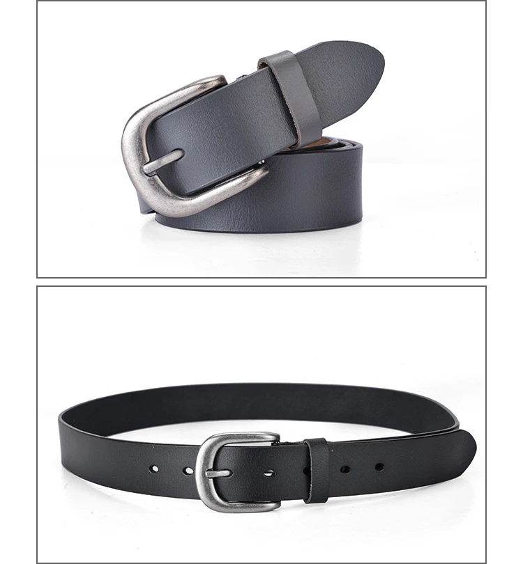 SupSindy Genuine Leather Belts for Women Pin Buckle Women Jeans Belt Luxury Brand Designer Cowskin Waistband Black Female Strap