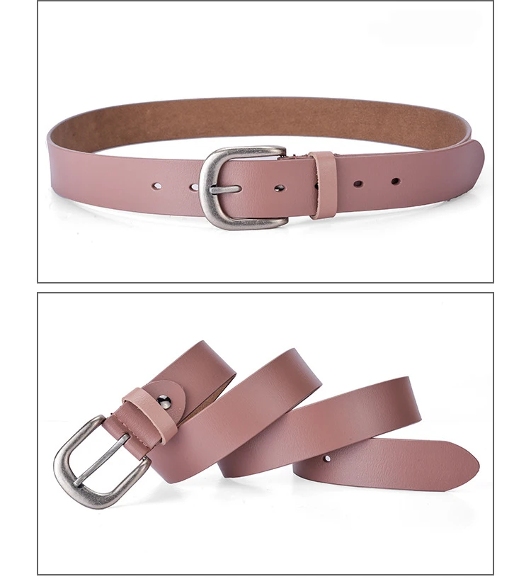 SupSindy Genuine Leather Belts for Women Pin Buckle Women Jeans Belt Luxury Brand Designer Cowskin Waistband Black Female Strap