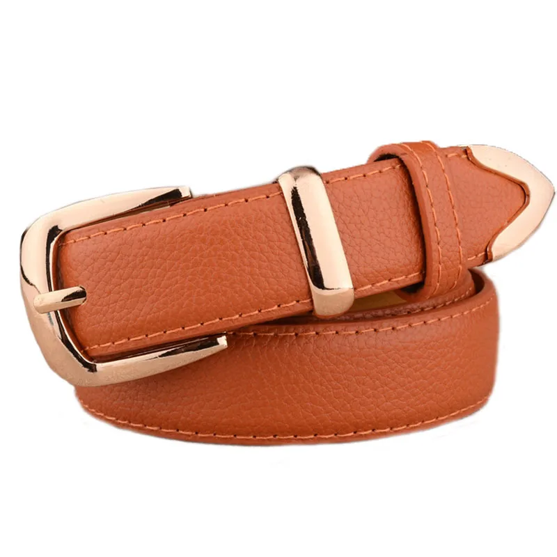 Alloy Buckle Women Belts PU Leather Wild Female Waist Belts Brown Black White Red Girls Pants Jeans Fashion Belt pasek damski
