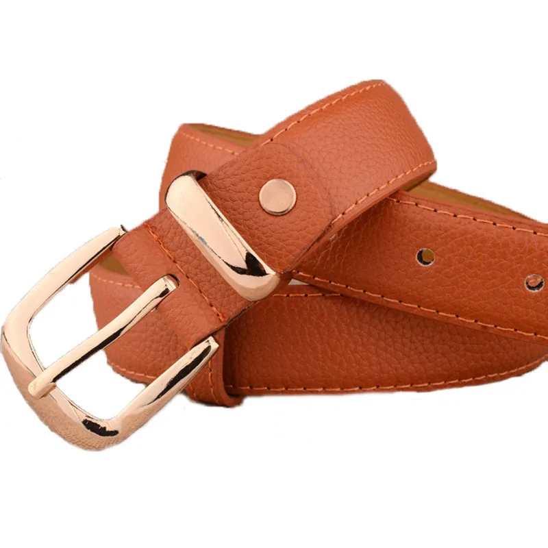 Alloy Buckle Women Belts PU Leather Wild Female Waist Belts Brown Black White Red Girls Pants Jeans Fashion Belt pasek damski