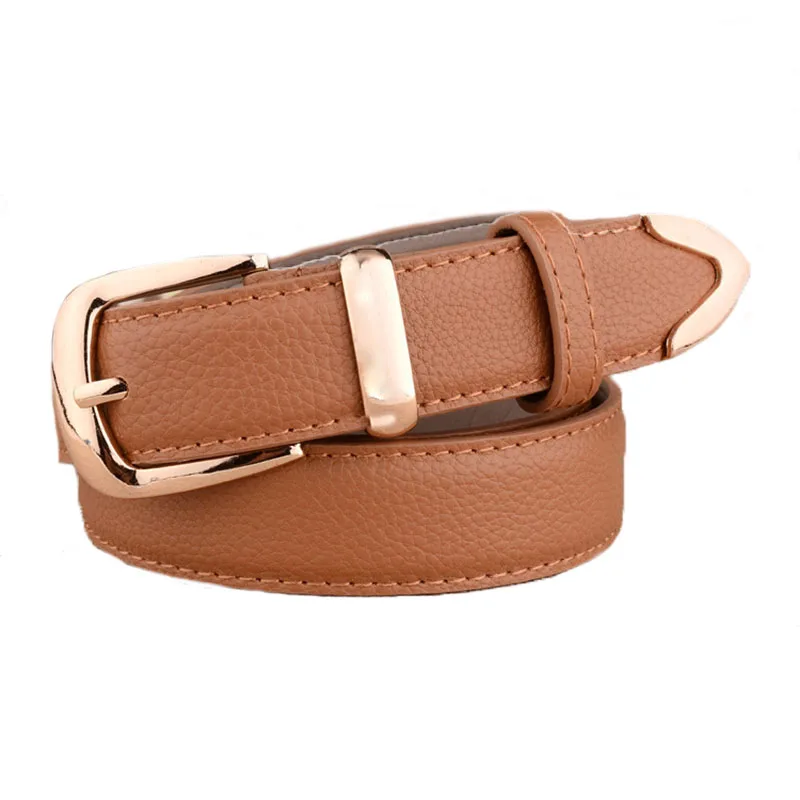 Alloy Buckle Women Belts PU Leather Wild Female Waist Belts Brown Black White Red Girls Pants Jeans Fashion Belt pasek damski
