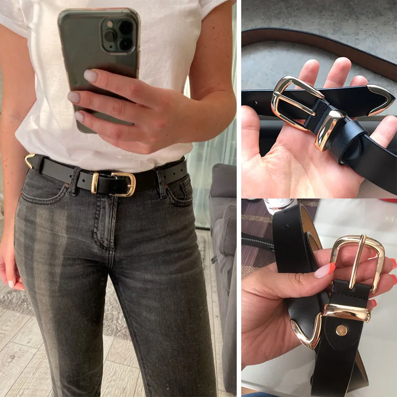 Alloy Buckle Women Belts PU Leather Wild Female Waist Belts Brown Black White Red Girls Pants Jeans Fashion Belt pasek damski
