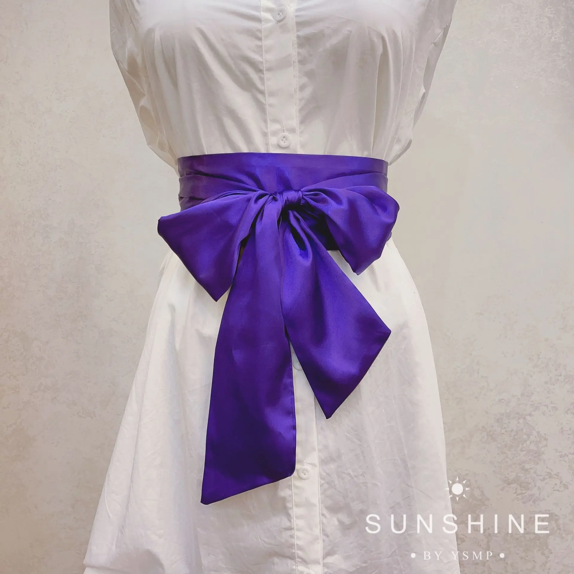 9.5x250cm Satin Ribbon Bow Wide Corset Waist Belt DIY Bowknot Silky Fabric Cummerbunds Decorative Waistband for Women Lady Girl