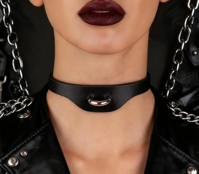 UYEE New Sexy Harajuku PU Leather Collar Belt Pendant Necklaces Women Men Punk Neck Gothic Black YK2 Choker Necklace Cool Belt