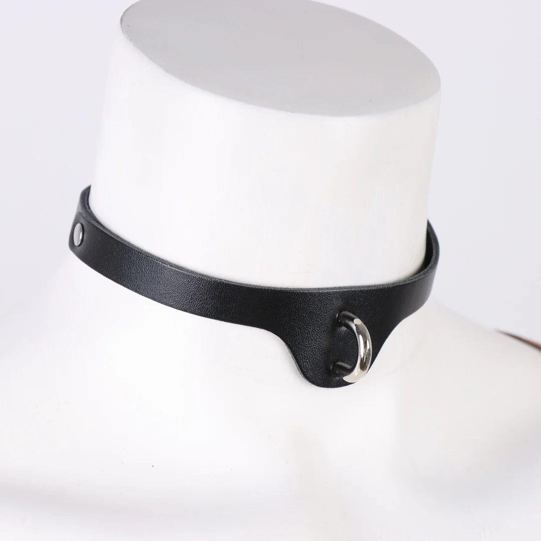 UYEE New Sexy Harajuku PU Leather Collar Belt Pendant Necklaces Women Men Punk Neck Gothic Black YK2 Choker Necklace Cool Belt