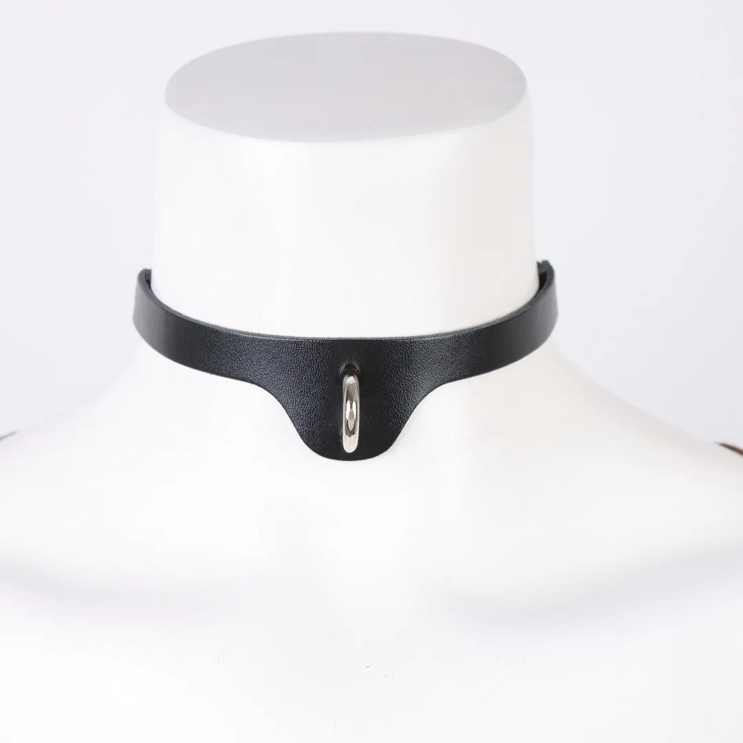 UYEE New Sexy Harajuku PU Leather Collar Belt Pendant Necklaces Women Men Punk Neck Gothic Black YK2 Choker Necklace Cool Belt