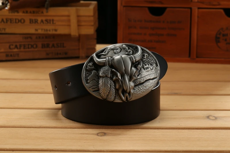 big buckle real leather belts for men mens belts luxury 100% genuine leather camel brown punk cowhide Chinese style high quality
