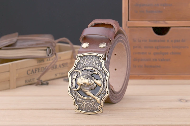 big buckle real leather belts for men mens belts luxury 100% genuine leather camel brown punk cowhide Chinese style high quality