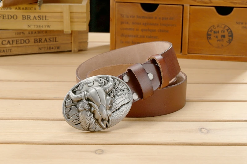 big buckle real leather belts for men mens belts luxury 100% genuine leather camel brown punk cowhide Chinese style high quality