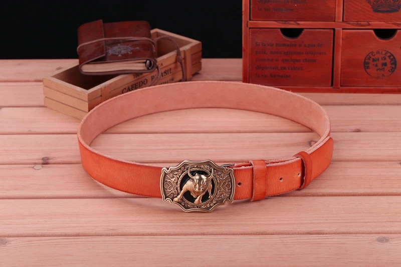 big buckle real leather belts for men mens belts luxury 100% genuine leather camel brown punk cowhide Chinese style high quality