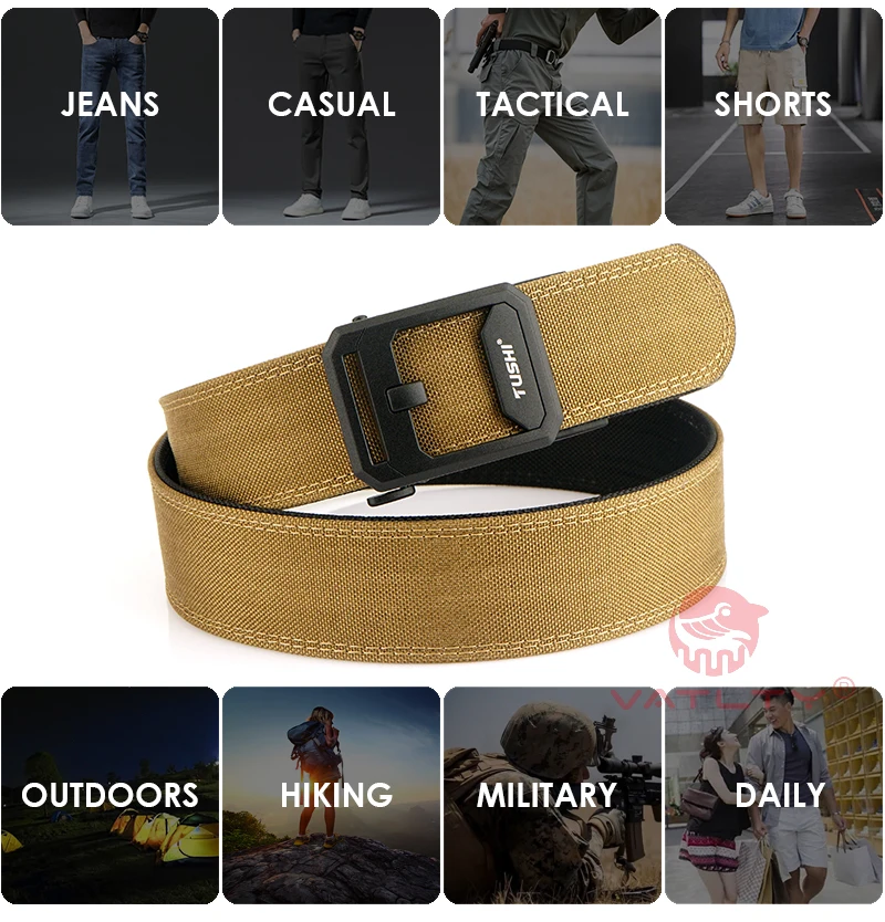 VATLTY 4.3cm Tactical Gun Belt for Men and Women 1100D Nylon Metal Automatic Buckle Police Military Belt Hunting IPSC Girdles
