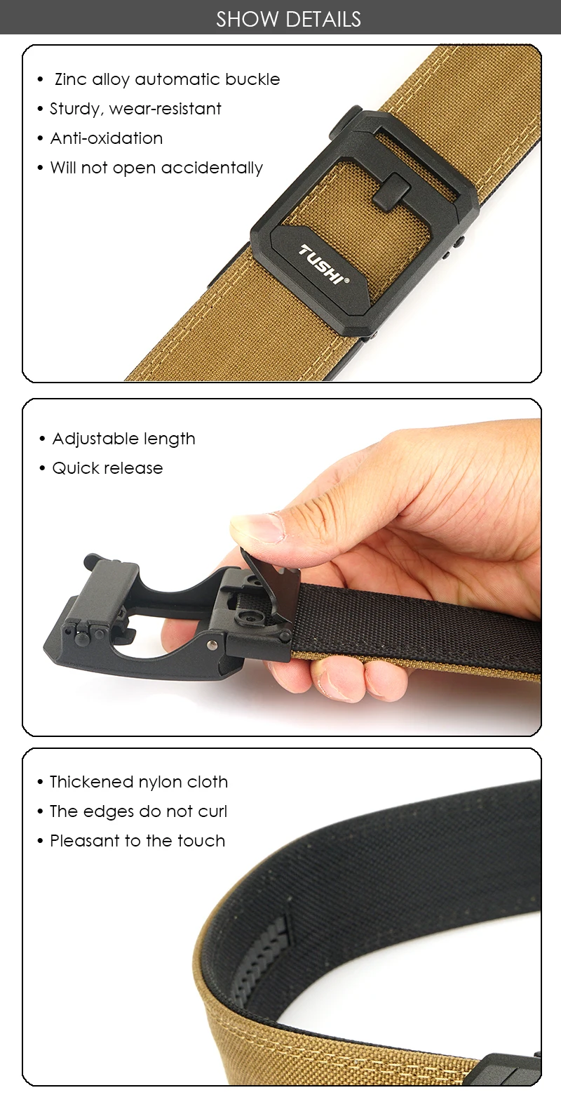 VATLTY 4.3cm Tactical Gun Belt for Men and Women 1100D Nylon Metal Automatic Buckle Police Military Belt Hunting IPSC Girdles