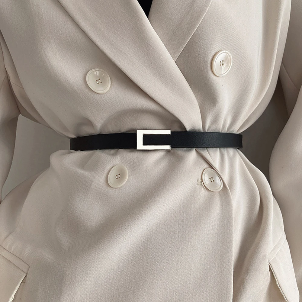 HOT Luxury Gold Silver Buckle PU Leather Belt Female Jeans Dress Decoration Waistband Fashion Casual Metal Black Waist Belt 2024