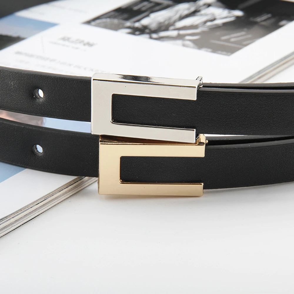 HOT Luxury Gold Silver Buckle PU Leather Belt Female Jeans Dress Decoration Waistband Fashion Casual Metal Black Waist Belt 2024