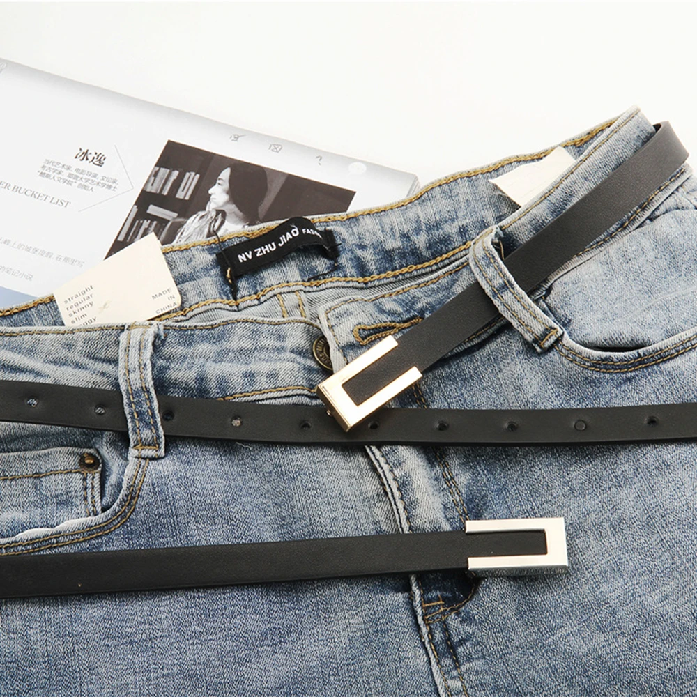 HOT Luxury Gold Silver Buckle PU Leather Belt Female Jeans Dress Decoration Waistband Fashion Casual Metal Black Waist Belt 2024