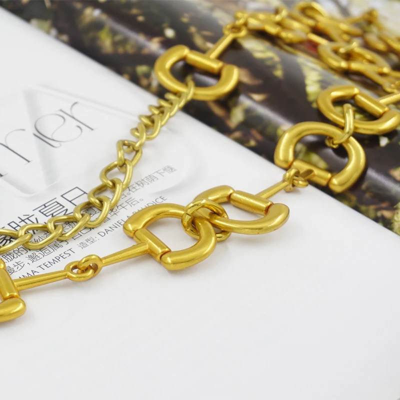 Vintage waist chain belt strap adjustment women's dress decoration designer Party Jewelry dress jeans fashion wild gothic metal