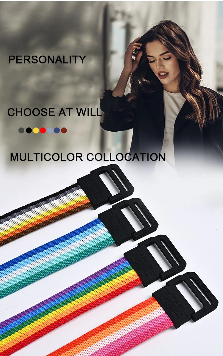 New Canvas Belt Man Belt Girl Teenager Metal Double Ring Buckle Jeans with Military Student Army Tactical Belt Designer Belts