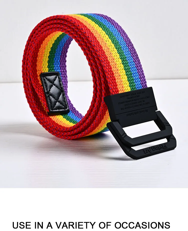 New Canvas Belt Man Belt Girl Teenager Metal Double Ring Buckle Jeans with Military Student Army Tactical Belt Designer Belts