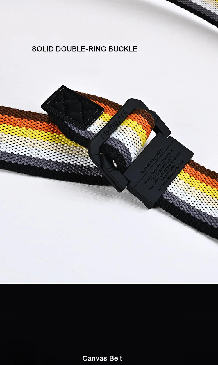New Canvas Belt Man Belt Girl Teenager Metal Double Ring Buckle Jeans with Military Student Army Tactical Belt Designer Belts