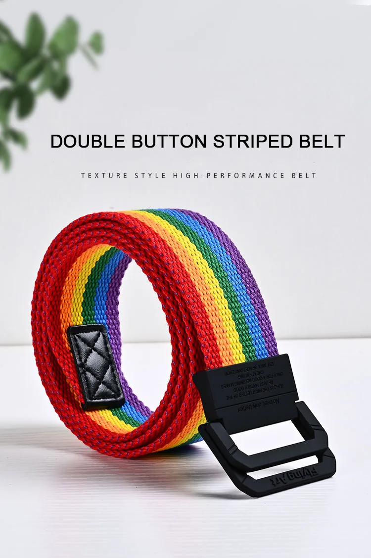 New Canvas Belt Man Belt Girl Teenager Metal Double Ring Buckle Jeans with Military Student Army Tactical Belt Designer Belts