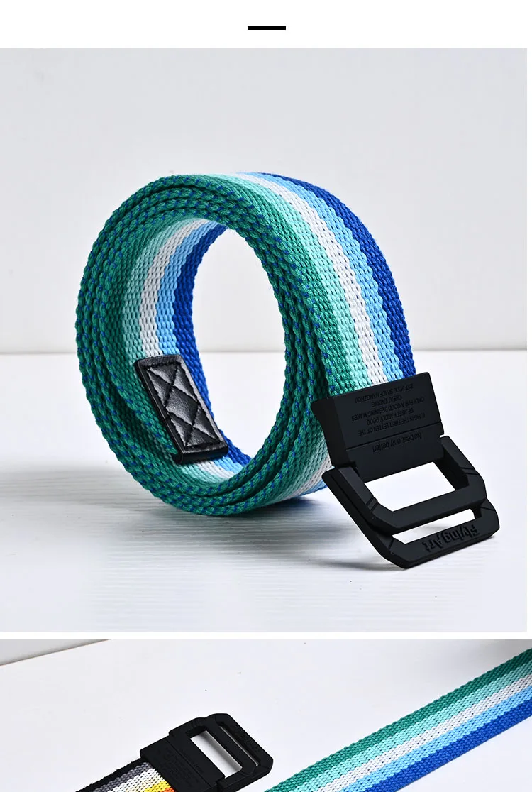 New Canvas Belt Man Belt Girl Teenager Metal Double Ring Buckle Jeans with Military Student Army Tactical Belt Designer Belts