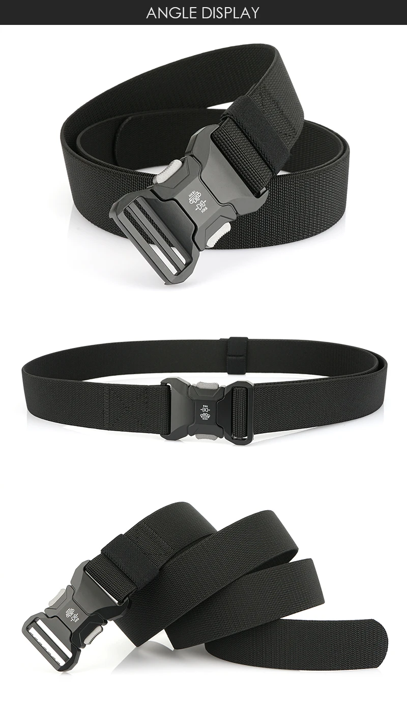VATLTY New Men's Elastic Belt Metal Buckle Quick Release Soft Casual Belt Polyester Tactical Outdoor Stretch Belt Male Waistband