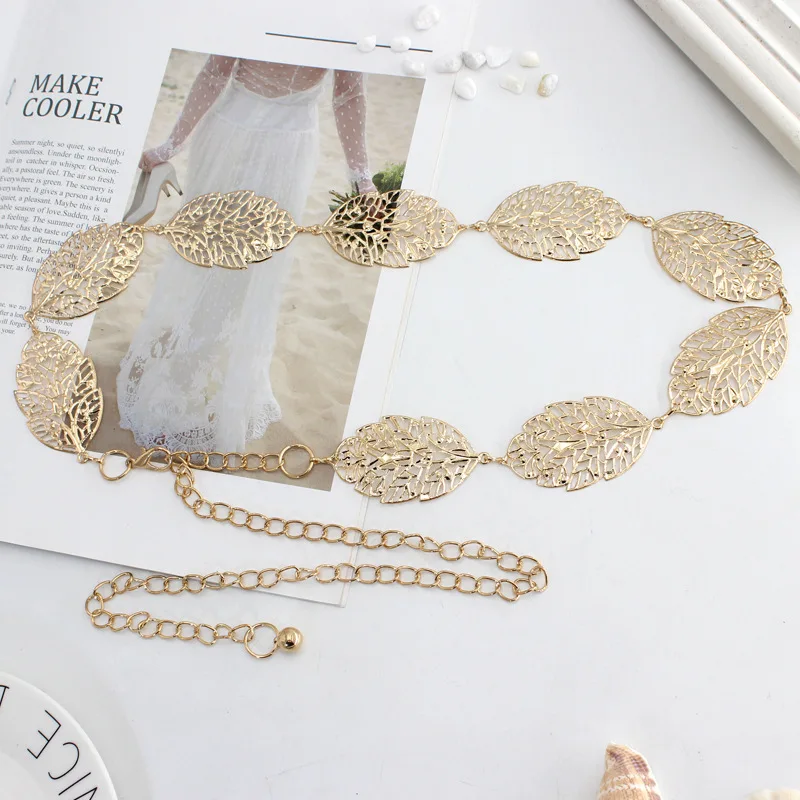 Fashion Circle Metal Chain Belt Women Gold Silver Round Alloy Belt With Long Tassel Female Waistband For Dress