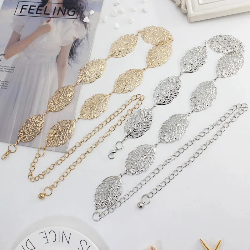Fashion Circle Metal Chain Belt Women Gold Silver Round Alloy Belt With Long Tassel Female Waistband For Dress