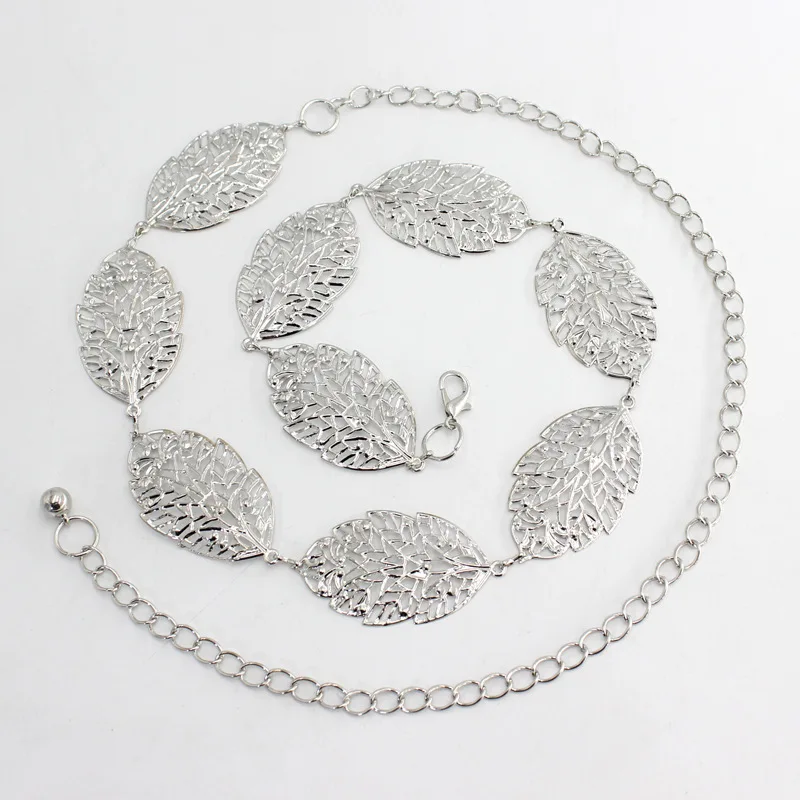 Fashion Circle Metal Chain Belt Women Gold Silver Round Alloy Belt With Long Tassel Female Waistband For Dress