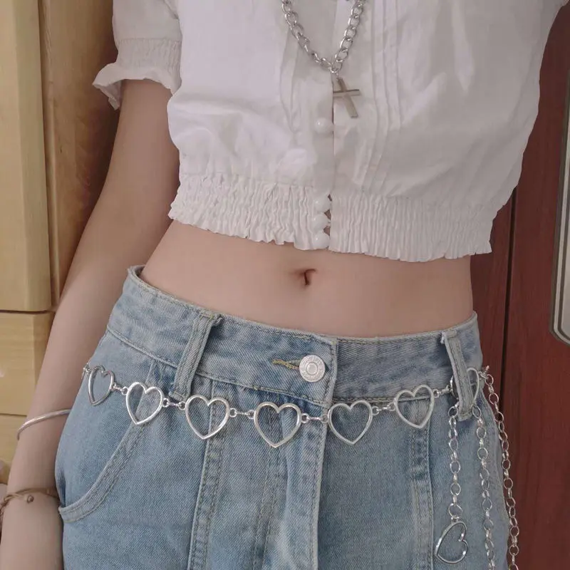 Fashion Circle Metal Chain Belt Women Gold Silver Round Alloy Belt With Long Tassel Female Waistband For Dress