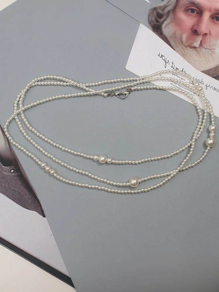 Fashion Imitation Pearl Waist Chain Women With Dress Sub Sweater Multi-layer Pearl Waist Chain Women's Simple Body Chain