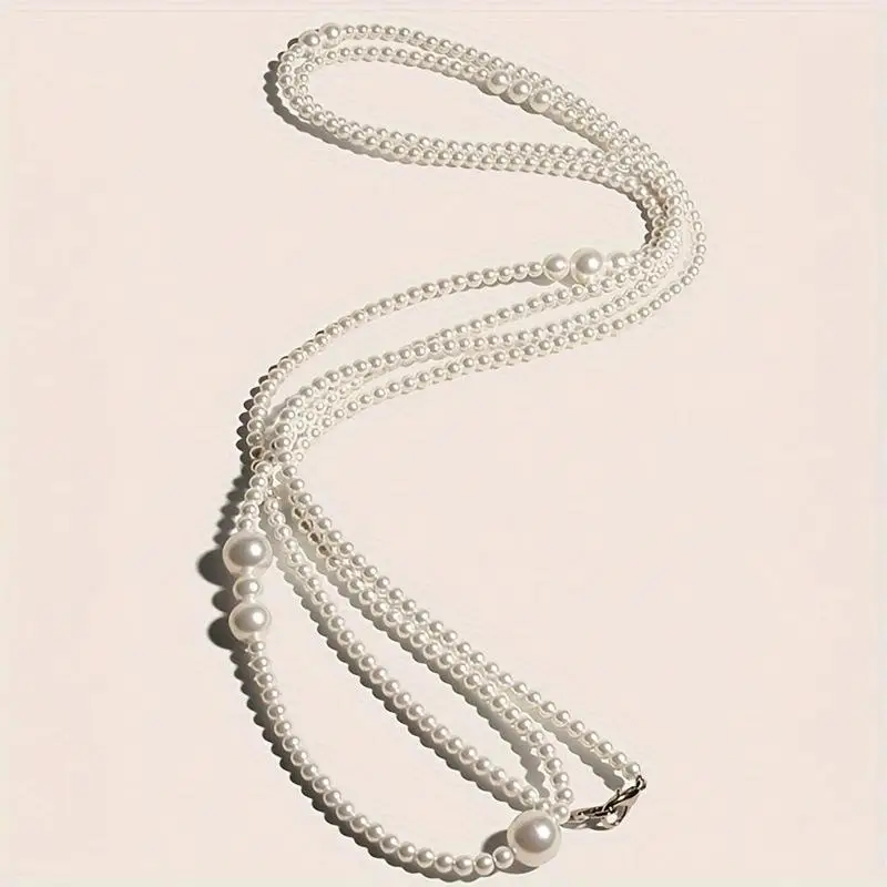 Fashion Imitation Pearl Waist Chain Women With Dress Sub Sweater Multi-layer Pearl Waist Chain Women's Simple Body Chain