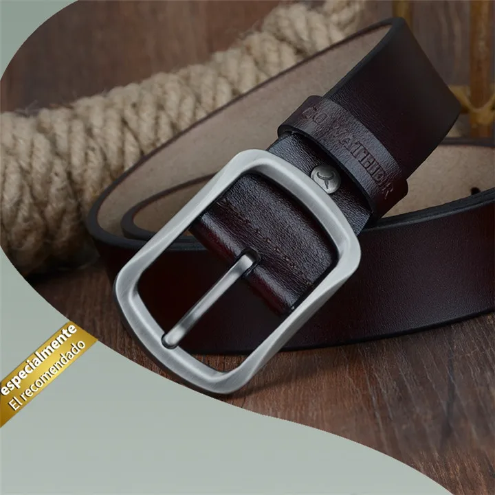 COWATHER fashion cow genuine leather 2021 new men fashion vintage style male belts for men pin buckle 100-150cm waist size 30-52
