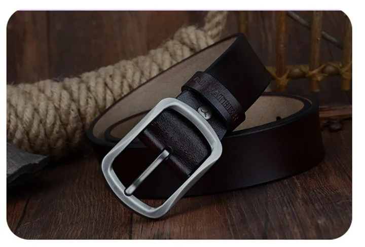 COWATHER fashion cow genuine leather 2021 new men fashion vintage style male belts for men pin buckle 100-150cm waist size 30-52