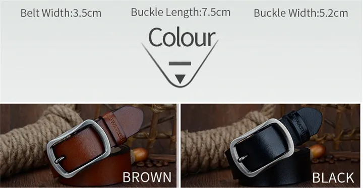 COWATHER fashion cow genuine leather 2021 new men fashion vintage style male belts for men pin buckle 100-150cm waist size 30-52