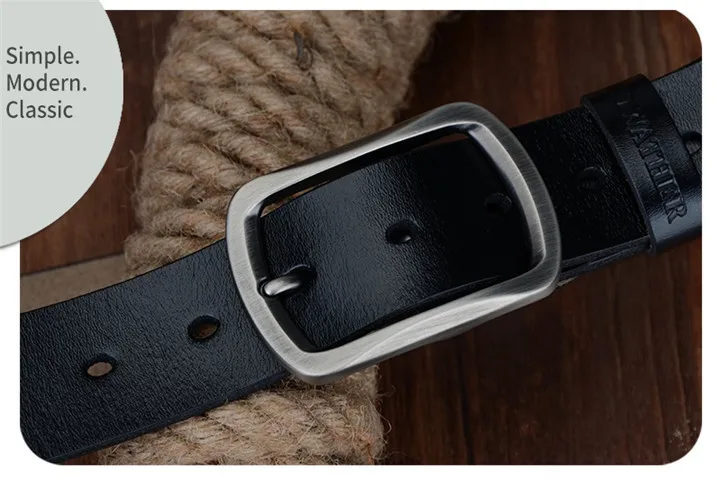 COWATHER fashion cow genuine leather 2021 new men fashion vintage style male belts for men pin buckle 100-150cm waist size 30-52