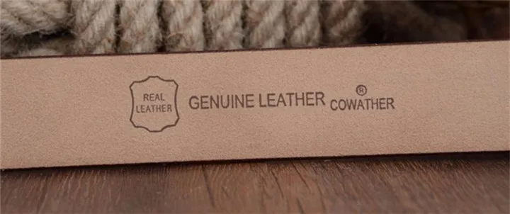 COWATHER fashion cow genuine leather 2021 new men fashion vintage style male belts for men pin buckle 100-150cm waist size 30-52