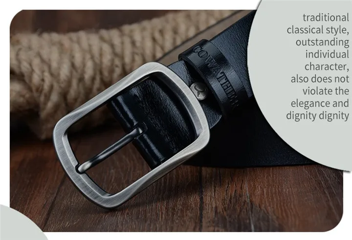 COWATHER fashion cow genuine leather 2021 new men fashion vintage style male belts for men pin buckle 100-150cm waist size 30-52