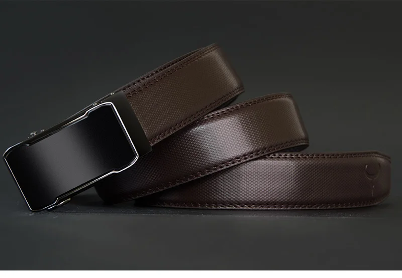 COWATHER Cow Genuine Leather Belt Top Quality Alloy Buckle Men Belts Automatic Buckle Cowhide Male Strap Black Brown Straps