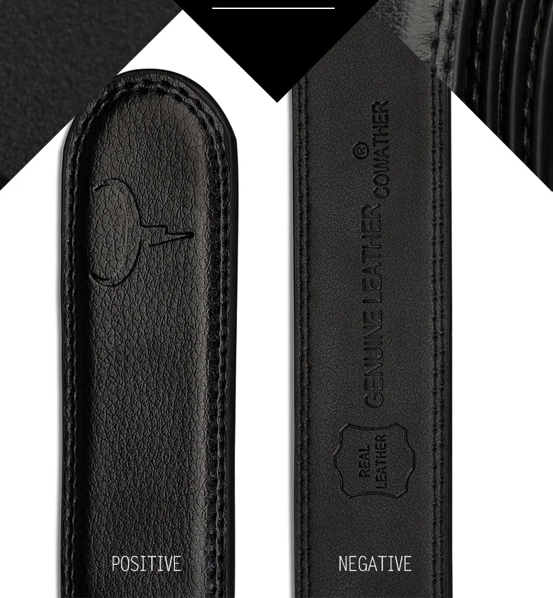 COWATHER Cow Genuine Leather Belt Top Quality Alloy Buckle Men Belts Automatic Buckle Cowhide Male Strap Black Brown Straps