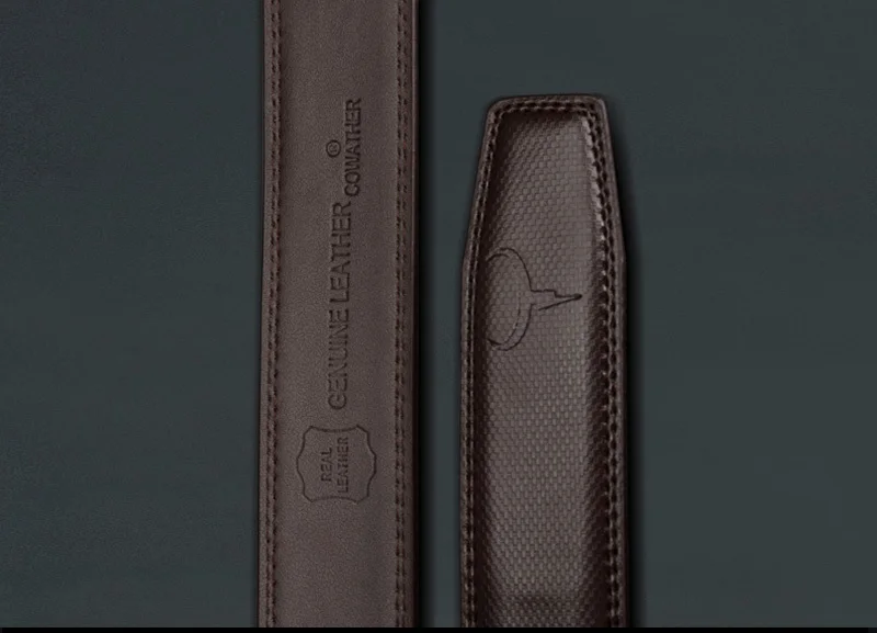 COWATHER Cow Genuine Leather Belt Top Quality Alloy Buckle Men Belts Automatic Buckle Cowhide Male Strap Black Brown Straps