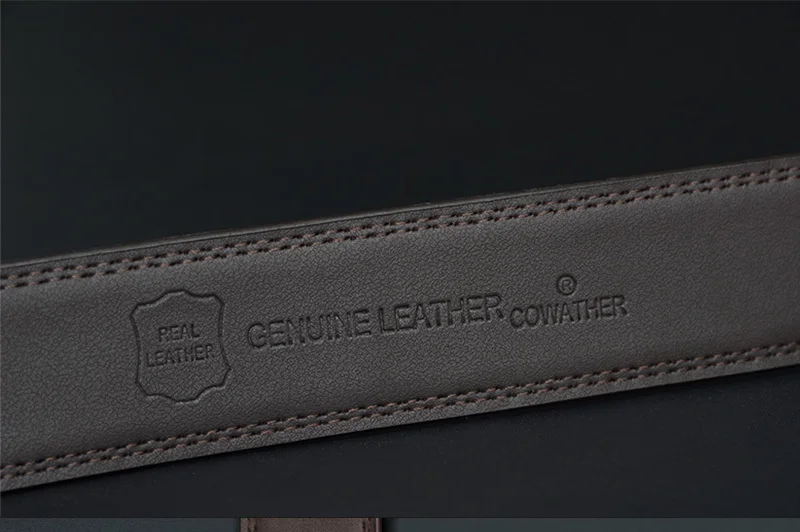 COWATHER Cow Genuine Leather Belt Top Quality Alloy Buckle Men Belts Automatic Buckle Cowhide Male Strap Black Brown Straps